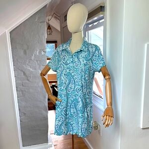 Golf and Tennis!  Sigrid Olsen Blue Paisley Dress SzL